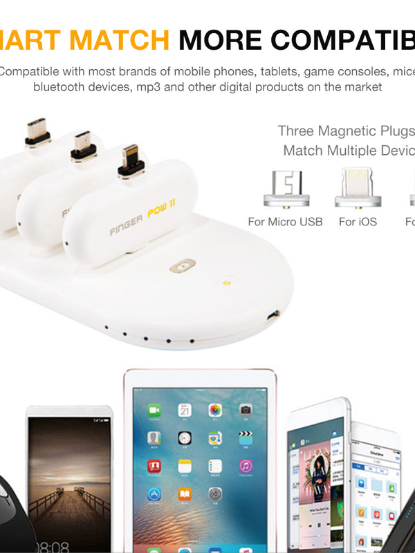 1100mAh Finger Pow Mini portable wireless Charging Power Bank