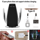 Automatic Clamping Fast Charging Phone Holder Mount in Car for iPhone XR Huawei Samsung Smart Phone 10W Wireless Car Charger