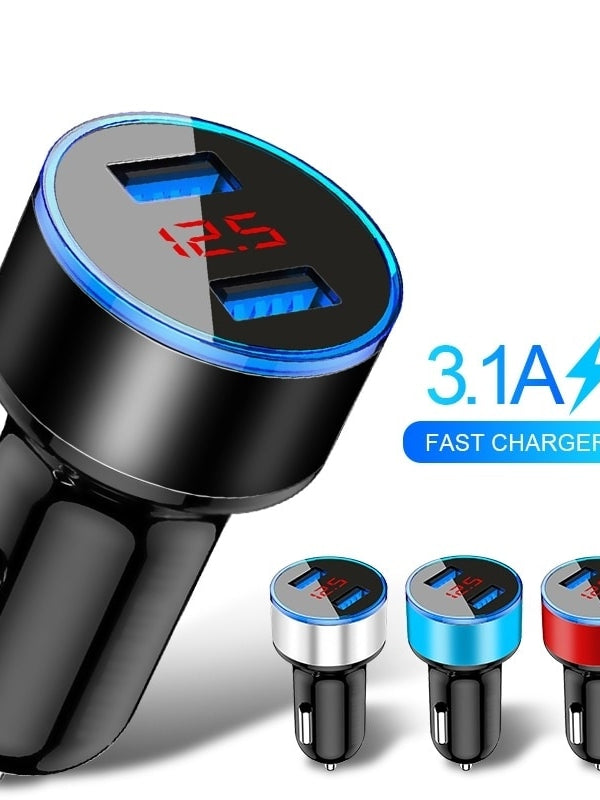 3.1A Dual USB Car Charger With LED Display